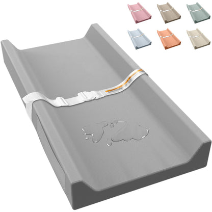 JVEOO Cambiador de pañales de cuero vegano, impermeable y lavable, 32 x 16.6 pulgadas