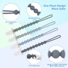 Paquete de 4 clips de silicona para chupete con cuentas de una sola pieza para bebés