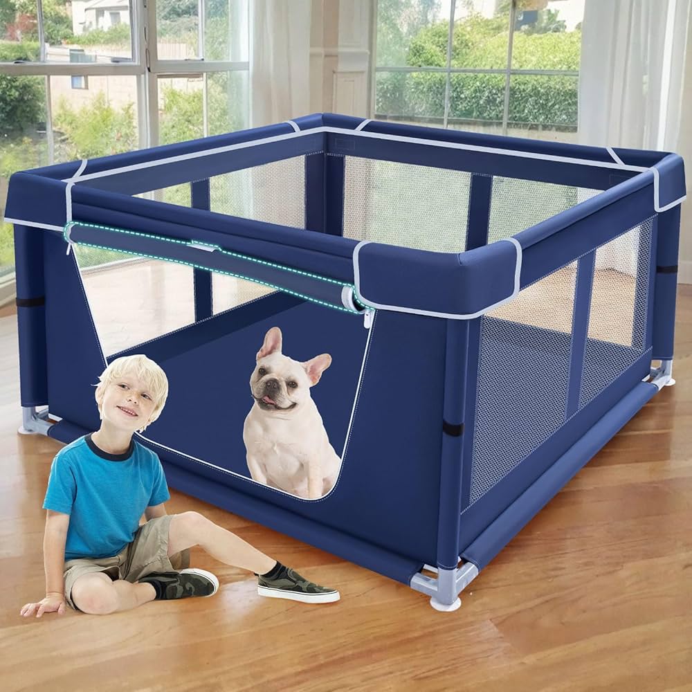 Corralito para cachorros de 42 x 42 x 25.6 pulgadas con puerta