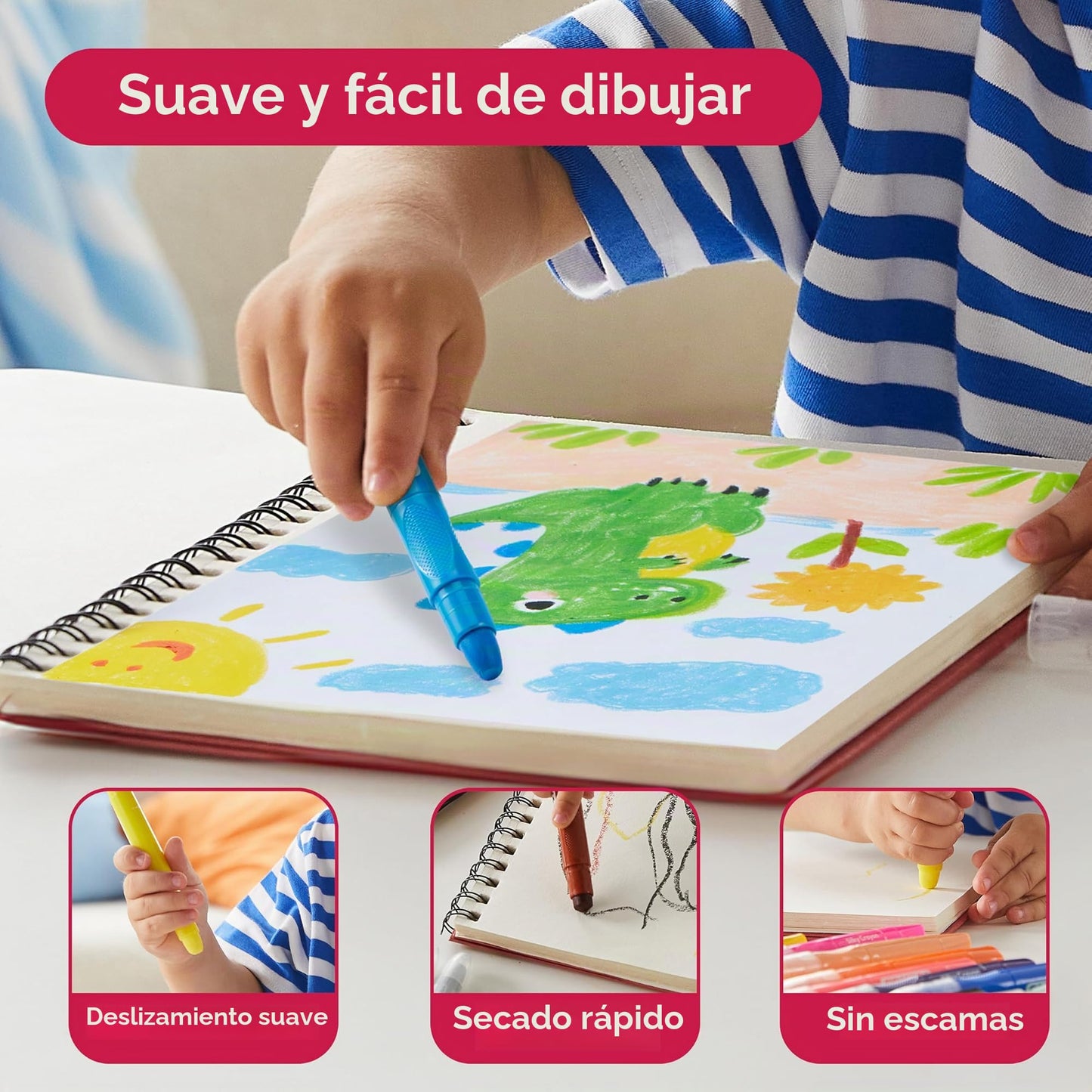 SYNCFUN 24 piezas de crayones sedosos giratorios