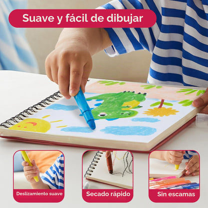 SYNCFUN 24 piezas de crayones sedosos giratorios