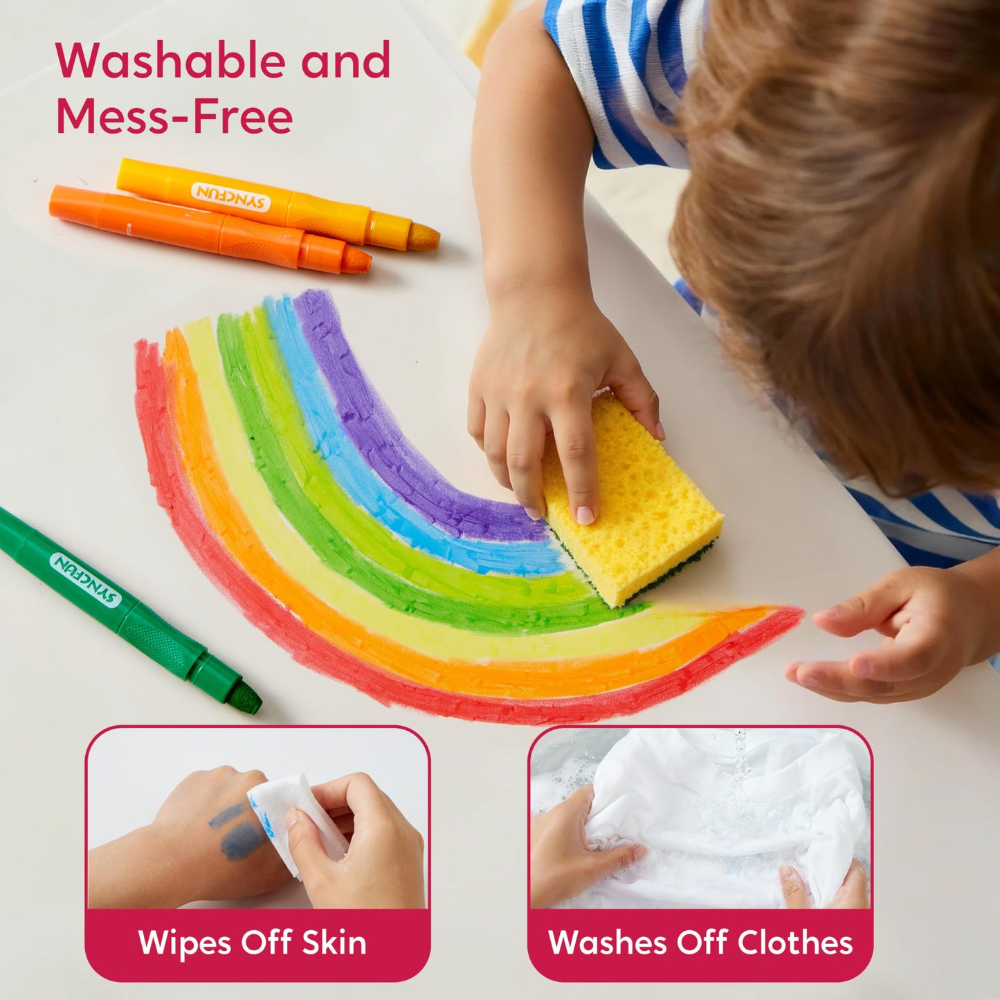 SYNCFUN 24 piezas de crayones sedosos giratorios