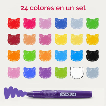 SYNCFUN 24 piezas de crayones sedosos giratorios