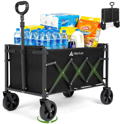 Hikenture Carro plegable plegable con ruedas, carro plegable ligero de 220 libras