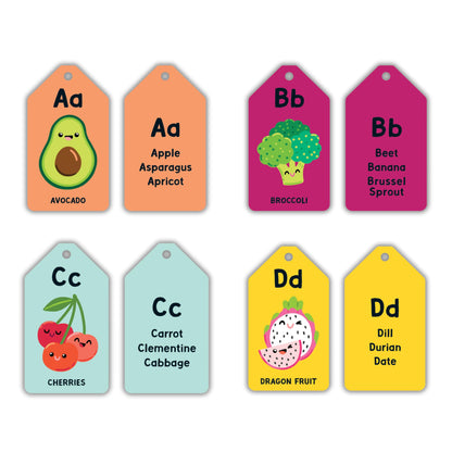 Mudpuppy A es para Aguacate — Tarjetas didácticas en forma de anillo, 26 unidades