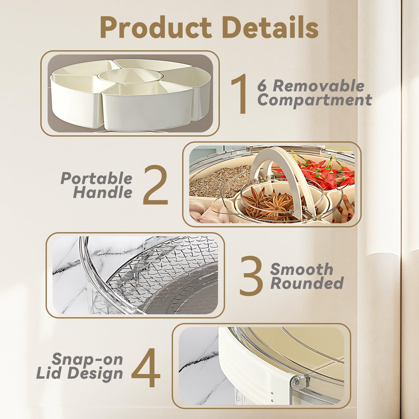 Contenedor giratorio para aperitivos