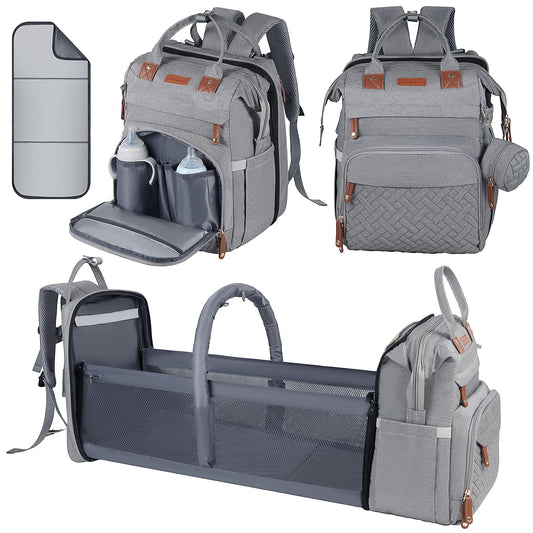 Pañalera para bebé con estación de cambio, gris
