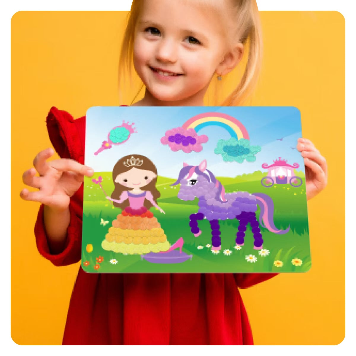 Arte con pegatinas de puntos de Dan&Darci: Princesas y unicornios