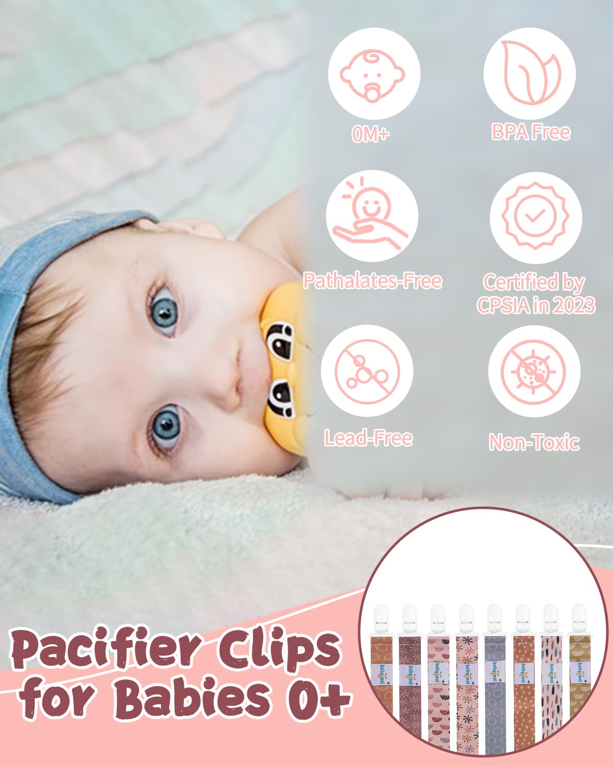 babygoal Clips para Chupete de Bebé Paquete de 8