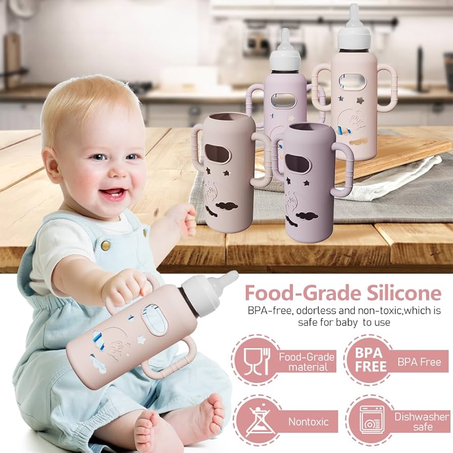 Paquete de 4 fundas de silicona para botellas de vidrio del Dr. Brown's