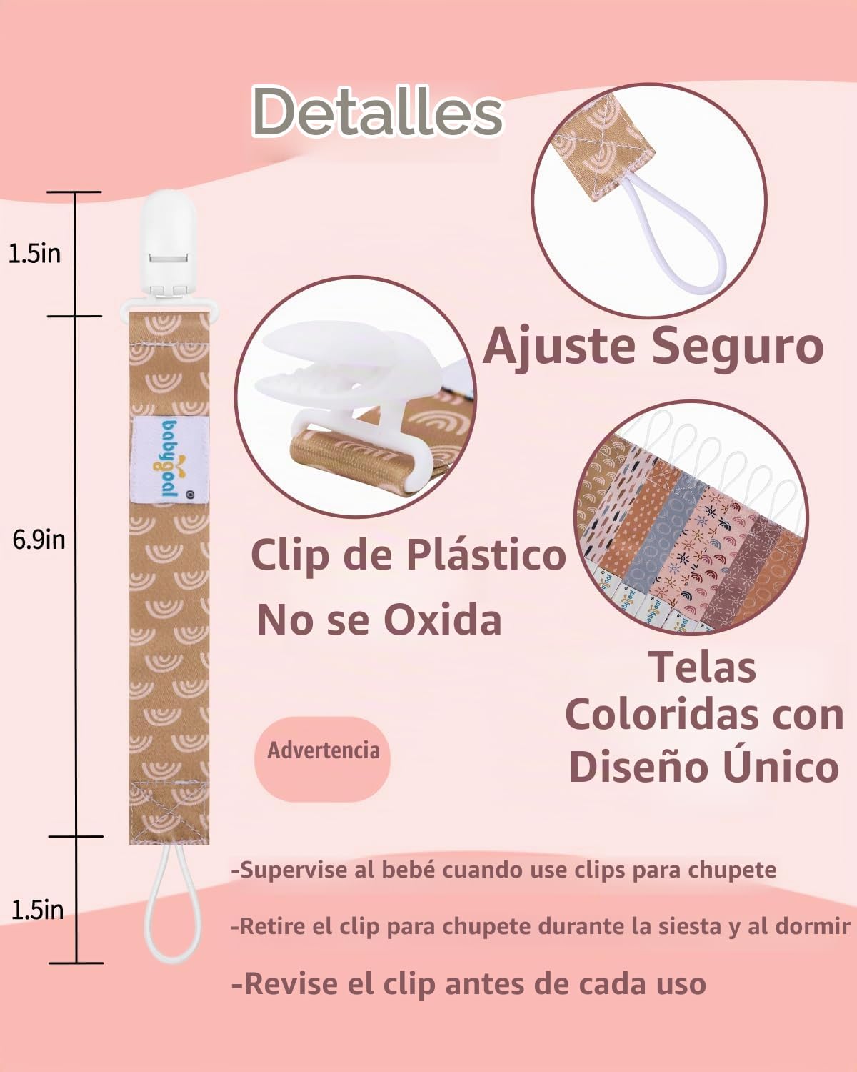 babygoal Clips para Chupete de Bebé Paquete de 8