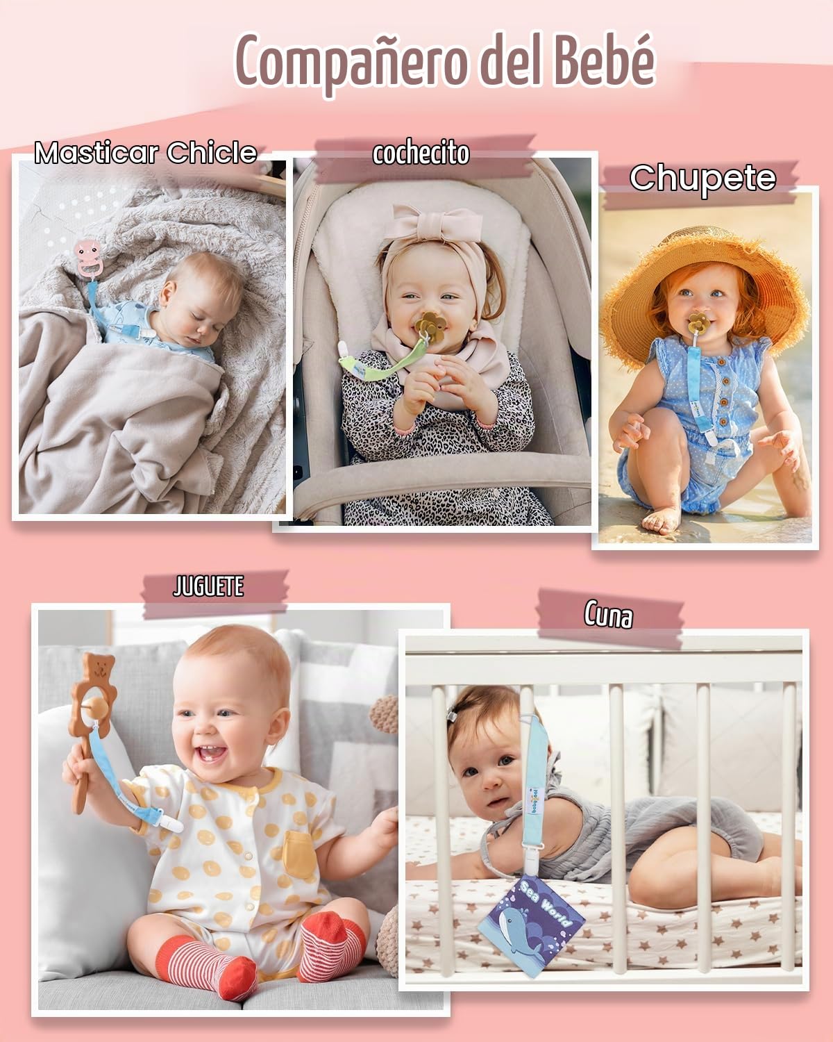 babygoal Clips para Chupete de Bebé Paquete de 8