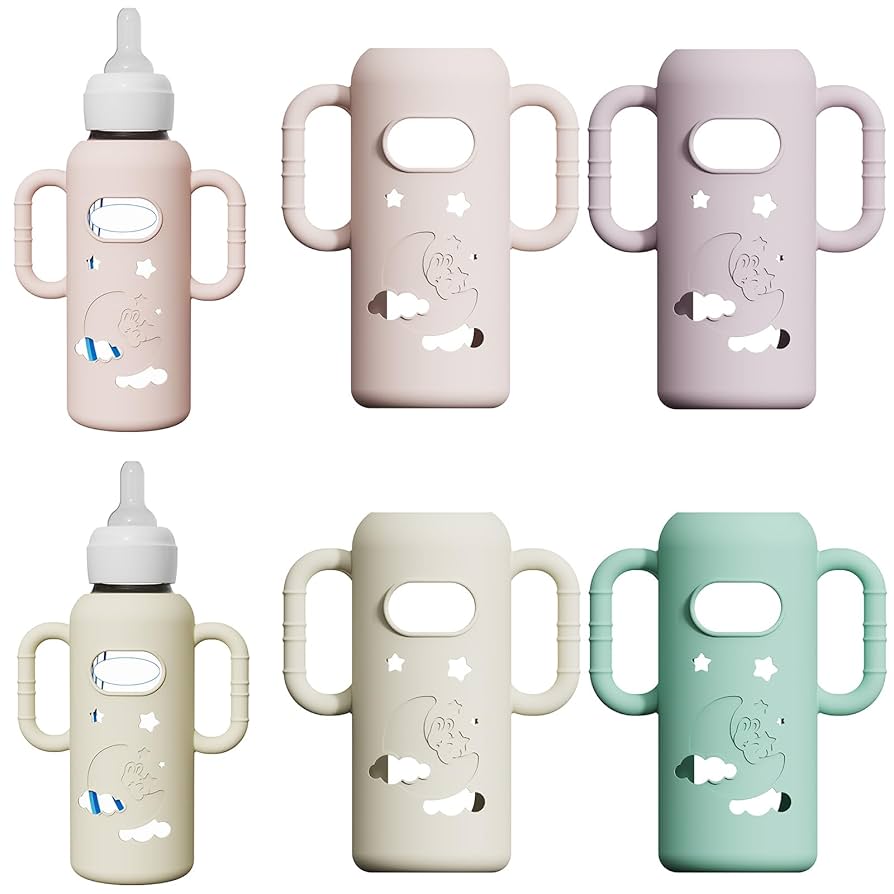 Paquete de 4 fundas de silicona para botellas de vidrio del Dr. Brown's