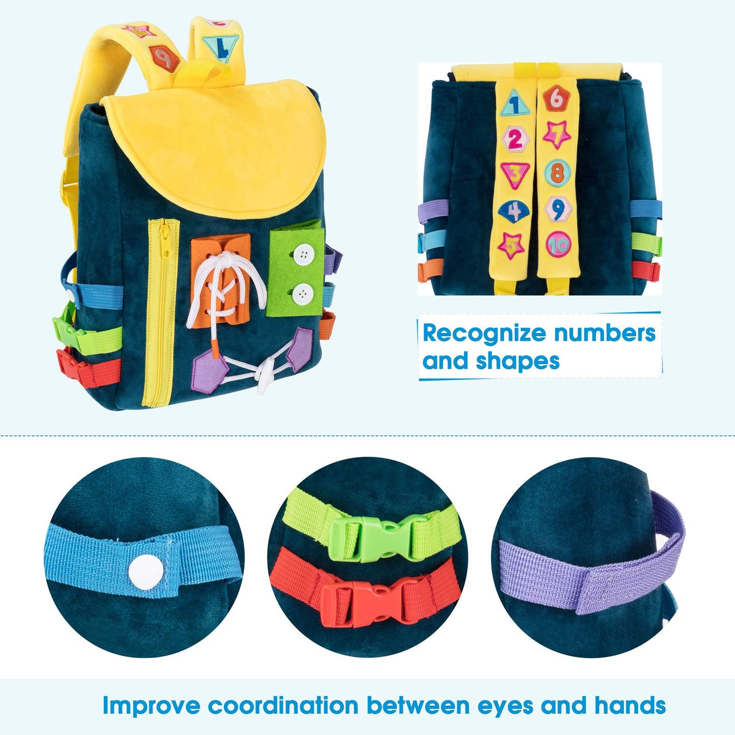Busy Board - Mochila para niños pequeños