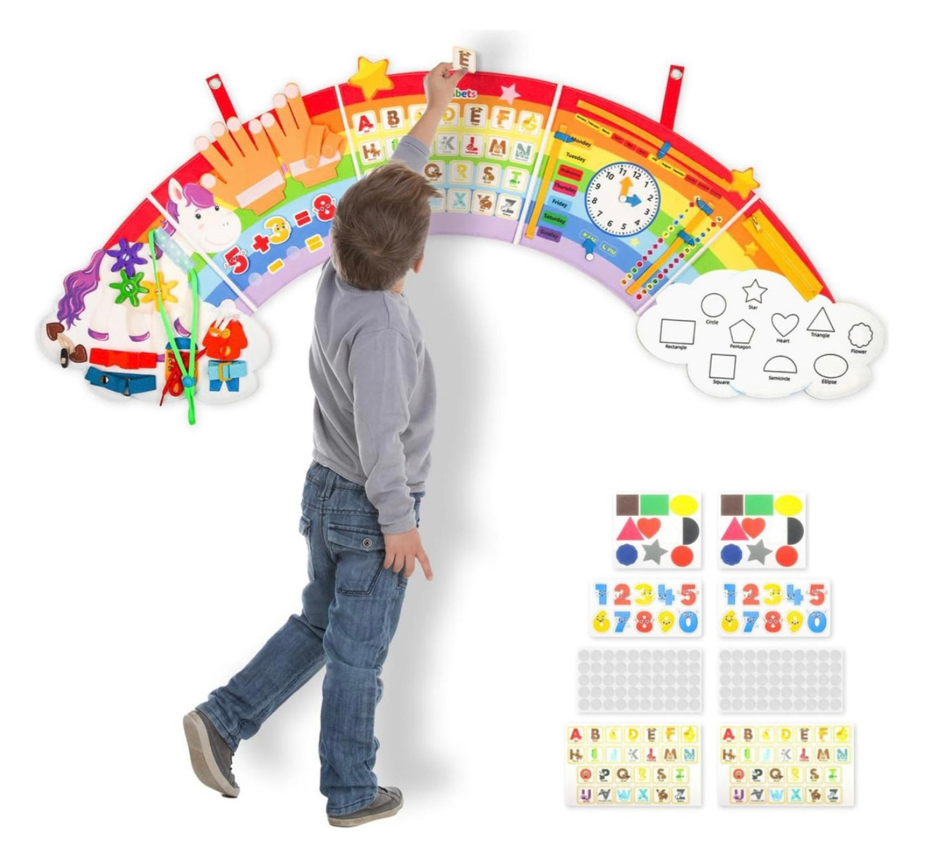 Panel De Pared Sensorial De Giassvio Rainbow Para Niños