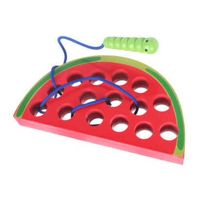 Juguete para Enhebrar Cordones de Madera para Educación Temprana