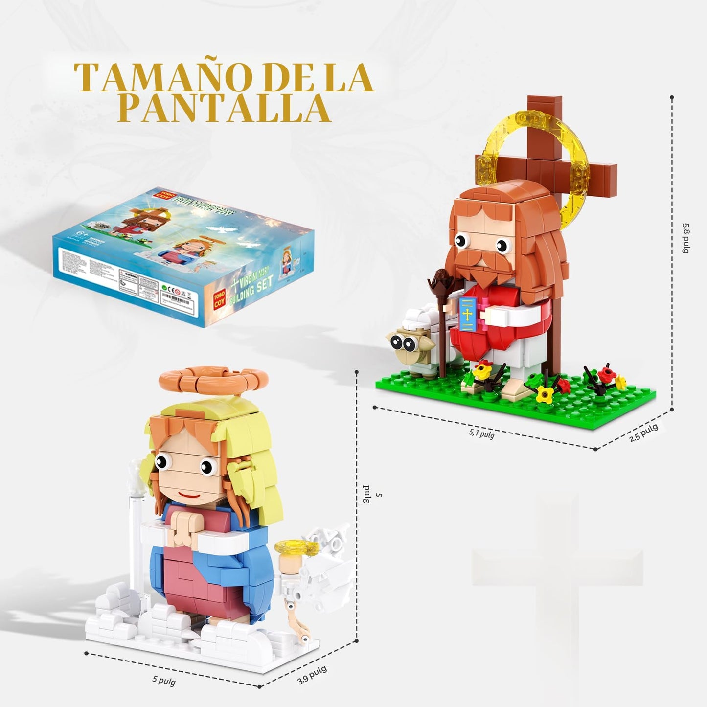 Set de Construcción de Jesús y Virgen María, Compatible con Figuras de Jesús de Lego