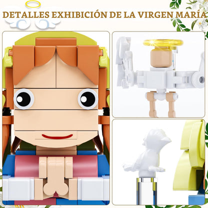 Set de Construcción de Jesús y Virgen María, Compatible con Figuras de Jesús de Lego