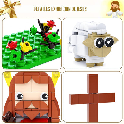 Set de Construcción de Jesús y Virgen María, Compatible con Figuras de Jesús de Lego