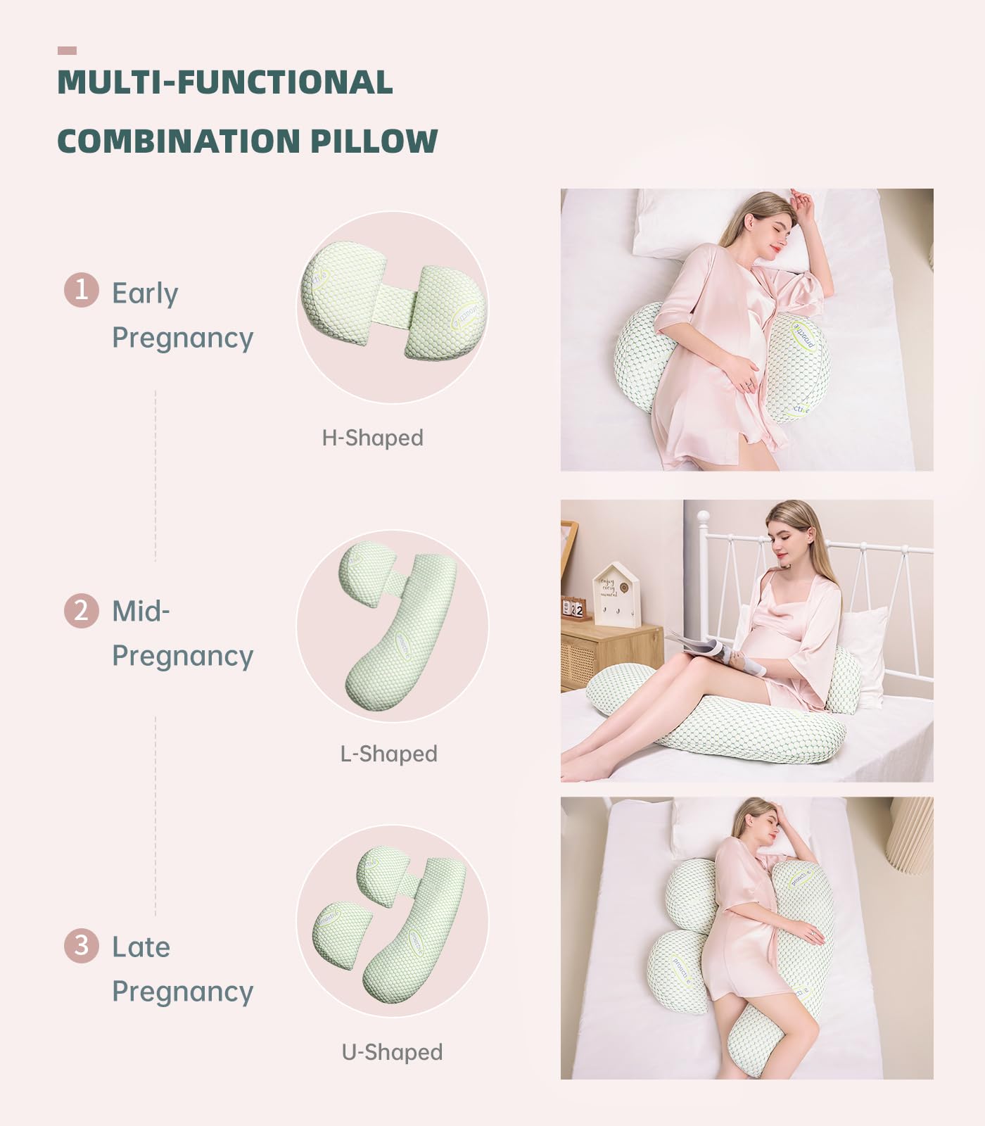 Oternal almohada corporal suave para embarazo