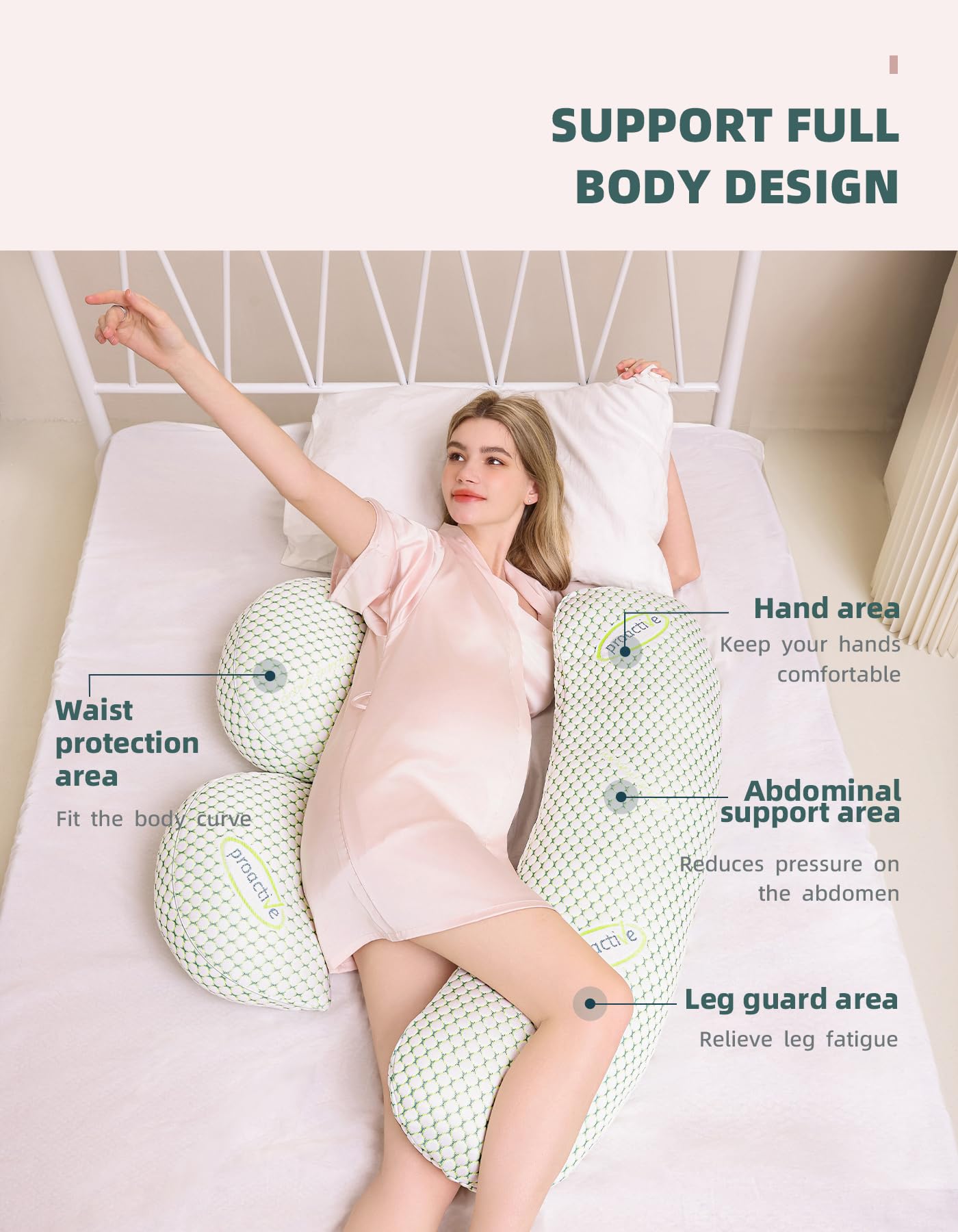 Oternal almohada corporal suave para embarazo