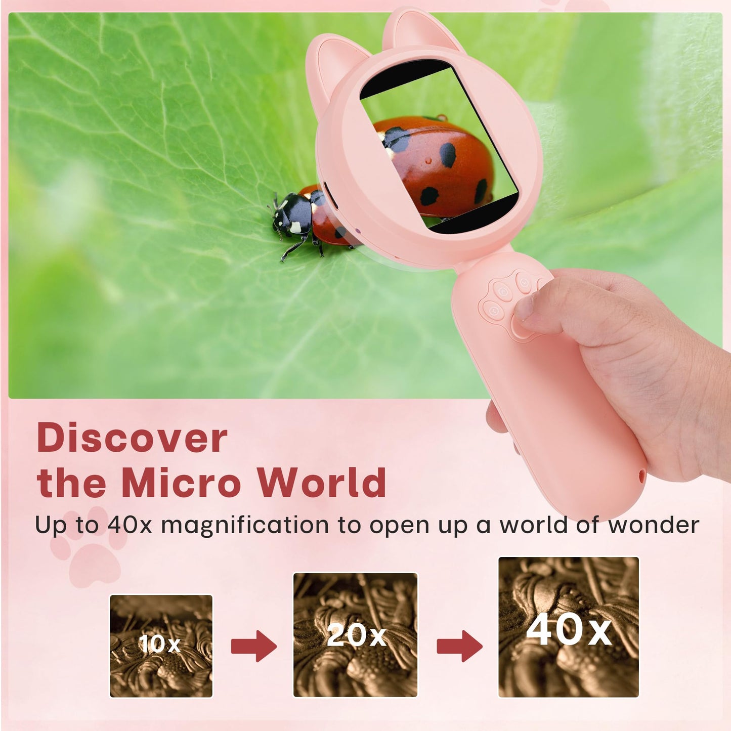 Mia - Microscopio digital para niños con pantalla IPS de 2 pulgadas