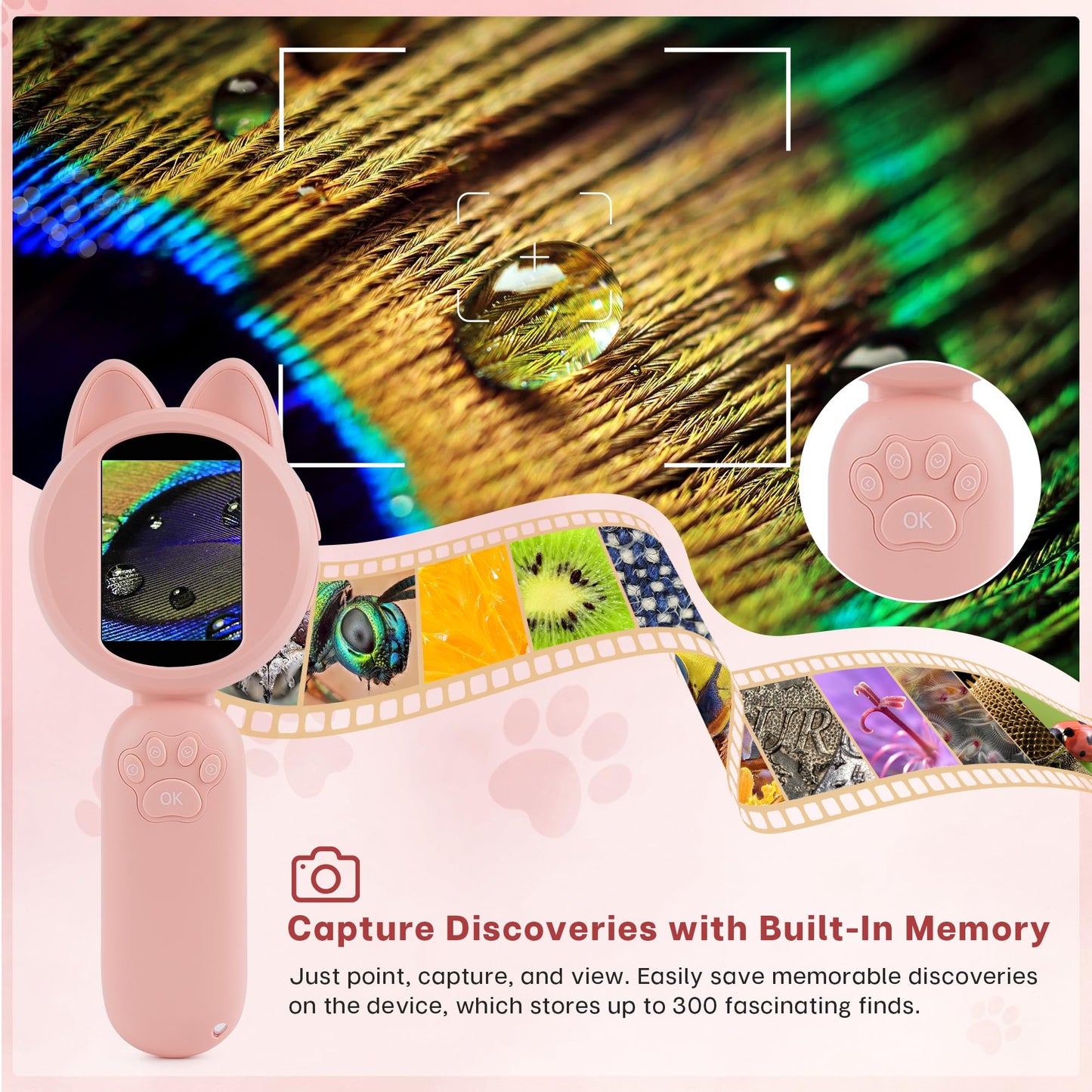 Mia - Microscopio digital para niños con pantalla IPS de 2 pulgadas