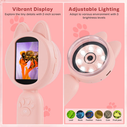 Mia - Microscopio digital para niños con pantalla IPS de 2 pulgadas