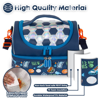 Bolsa de almuerzo aislada de doble piso para niños