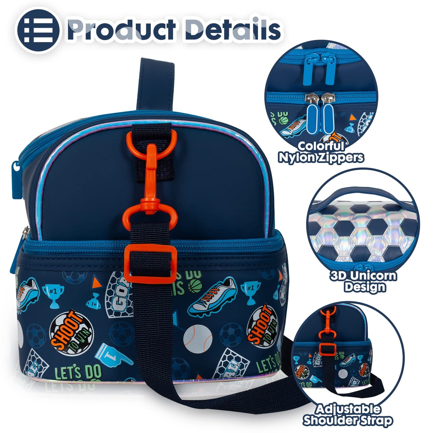 Bolsa de almuerzo aislada de doble piso para niños