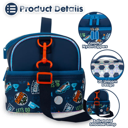 Bolsa de almuerzo aislada de doble piso para niños