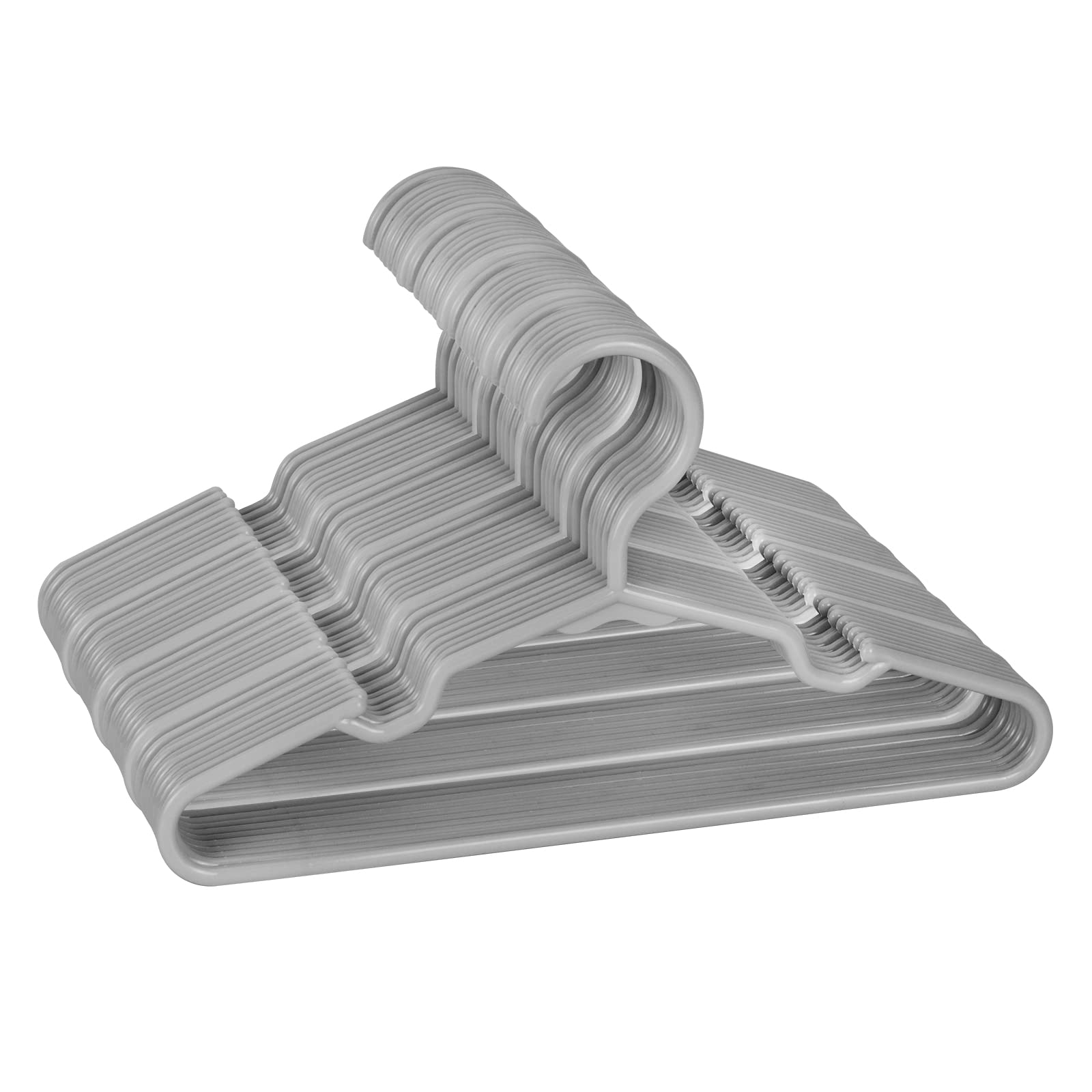 Perchas de plástico para armario de bebé - Paquete de 40 - 29 cm (gris)