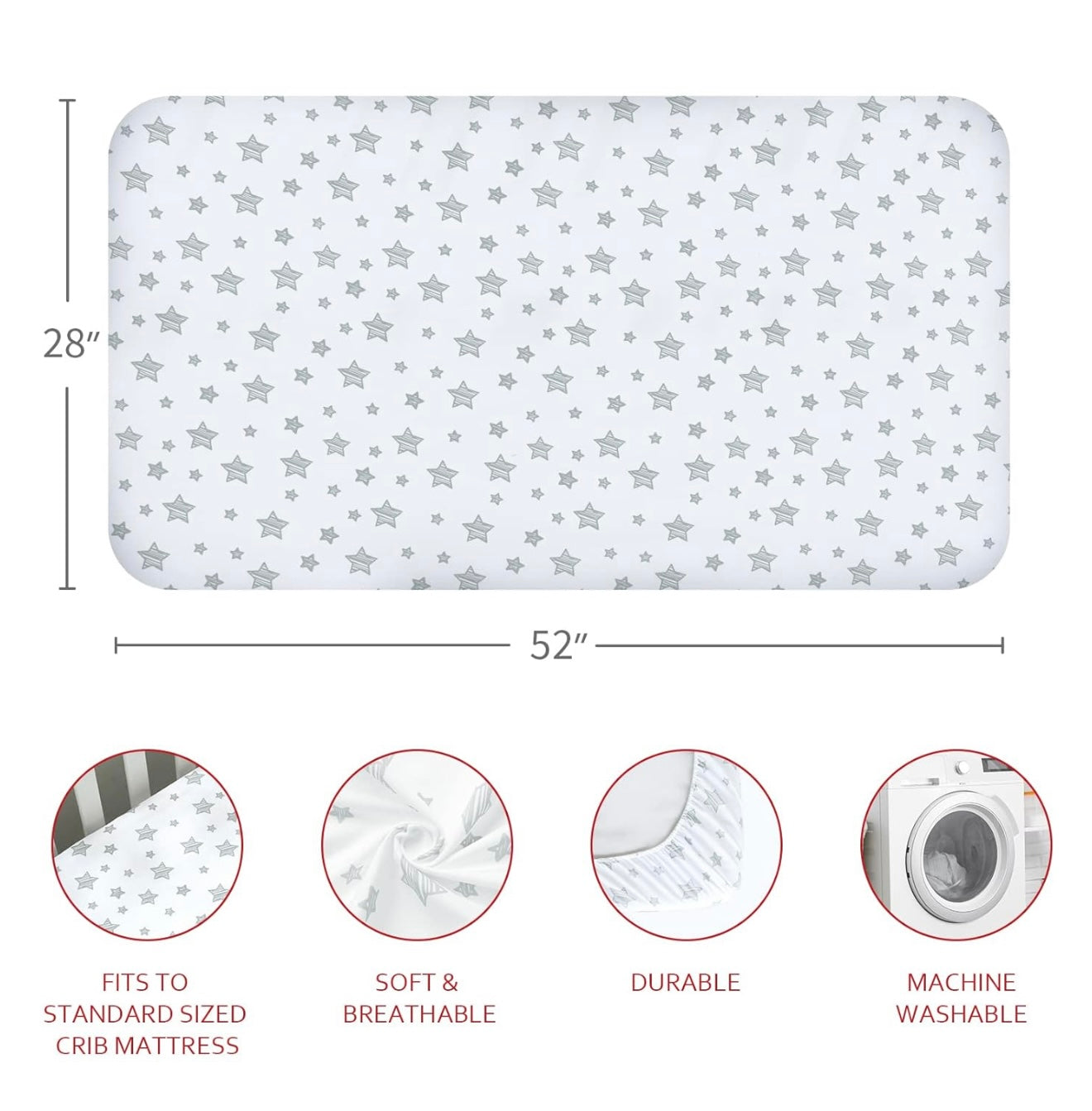 Sábanas Moonsea de cuna (paquete de 4)