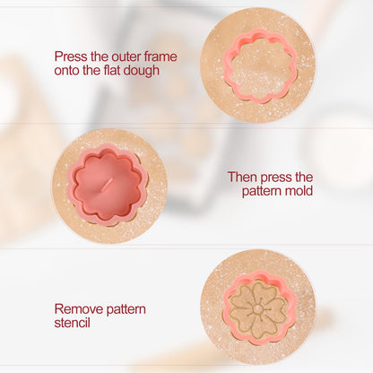 8 piezas de cortadores de galletas de flores 3D 8 estilos
