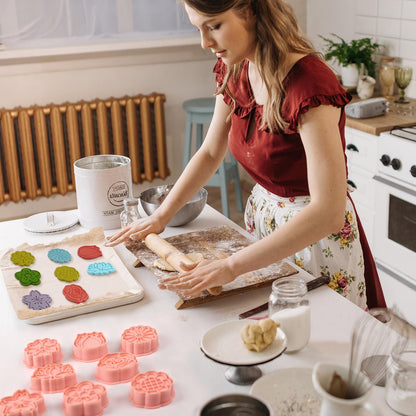 8 piezas de cortadores de galletas de flores 3D 8 estilos