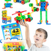 Brickyard Building Blocks STEM Toys - Juguetes educativos de construcción para niños de 4 a 8 años con 163 piezas
