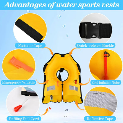 Chaleco inflable automático Meenoutt para adultos, para kayak y deportes acuáticos