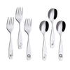 ANNOVA Kids Silverware Juego de cubiertos seguros para niños de 6 piezas de acero inoxidable