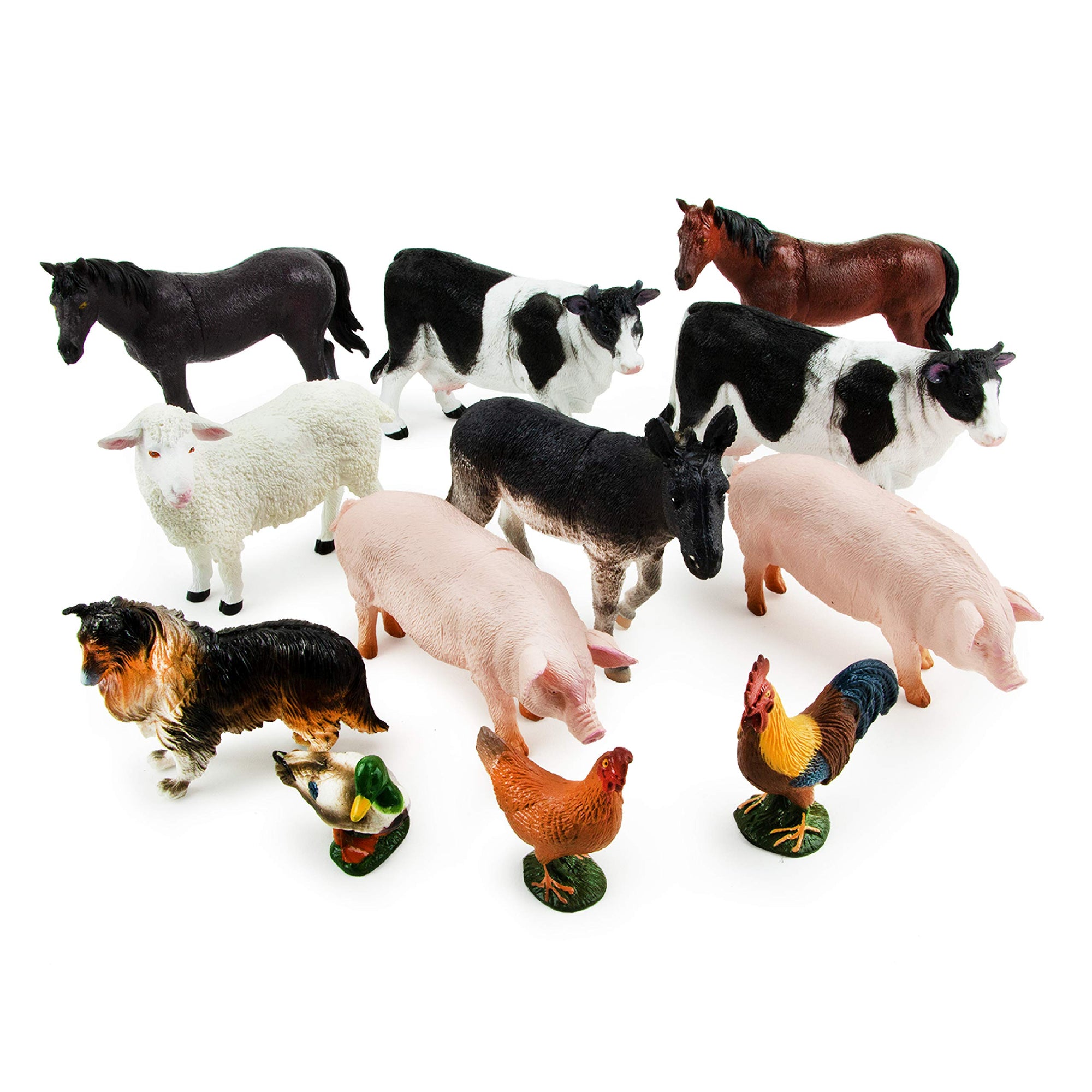 Boley Figuras de animales de granja, paquete de 12