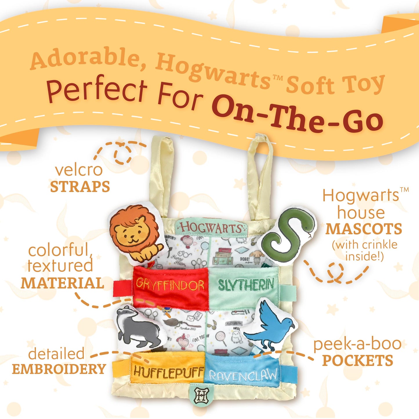 KIDS PREFERRED Harry Potter Hogwarts House Peek a Boo On The Go - Manta de seguridad para recién nacidos