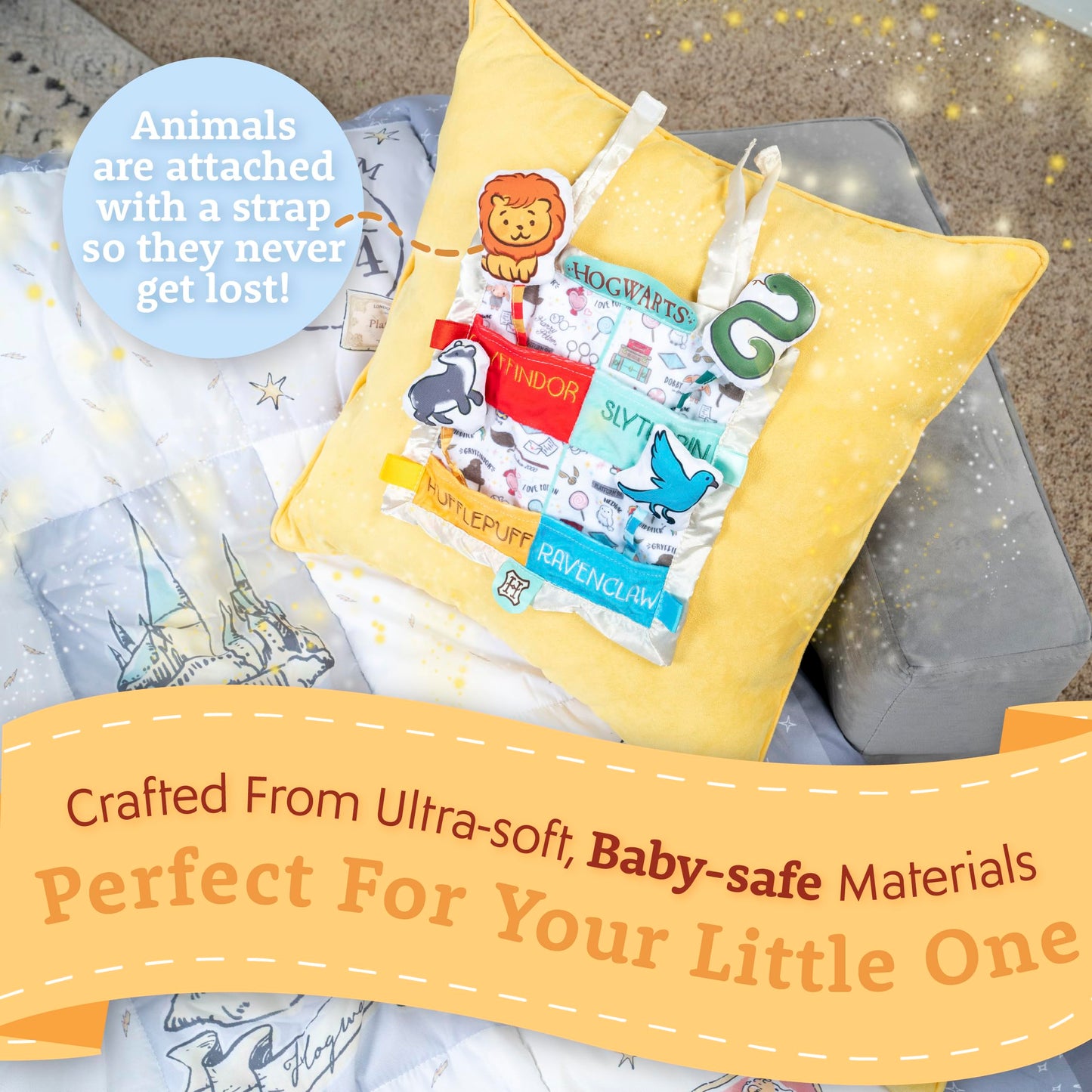 KIDS PREFERRED Harry Potter Hogwarts House Peek a Boo On The Go - Manta de seguridad para recién nacidos