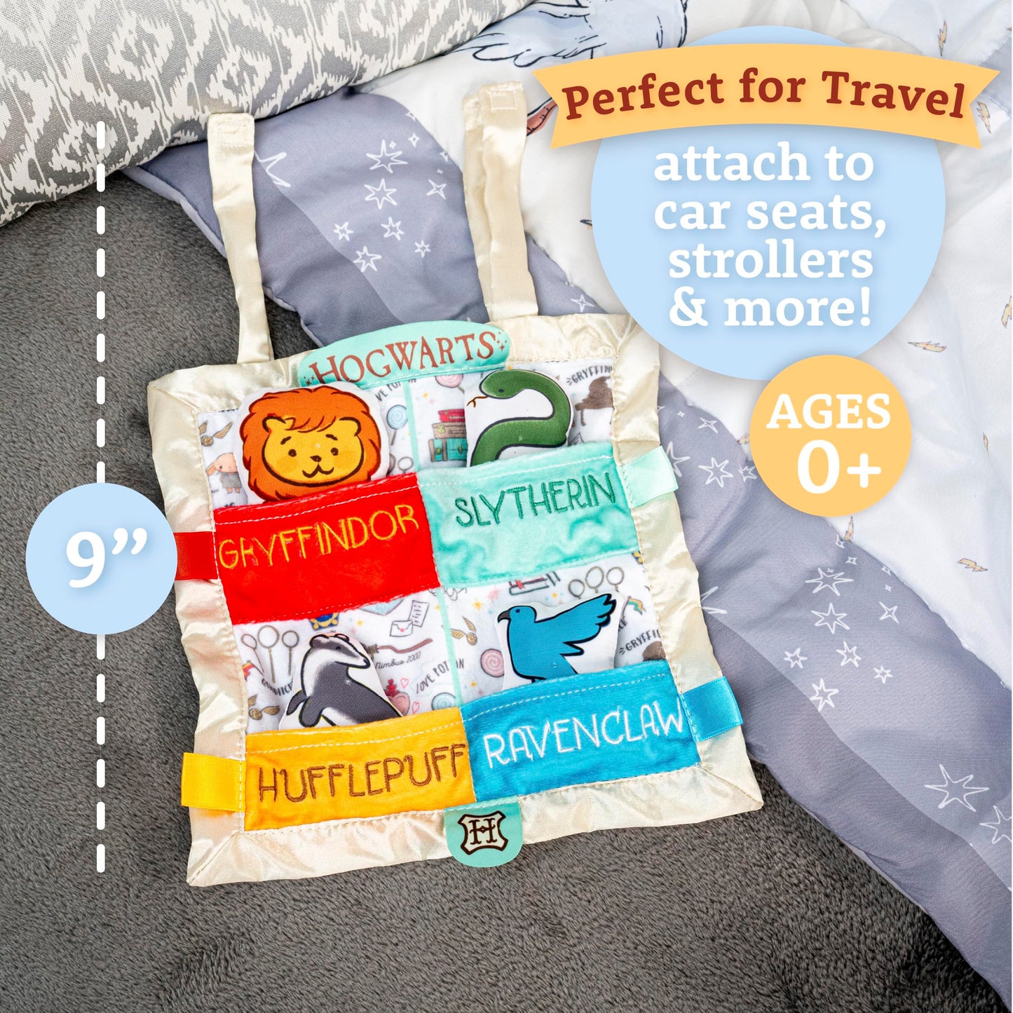 KIDS PREFERRED Harry Potter Hogwarts House Peek a Boo On The Go - Manta de seguridad para recién nacidos