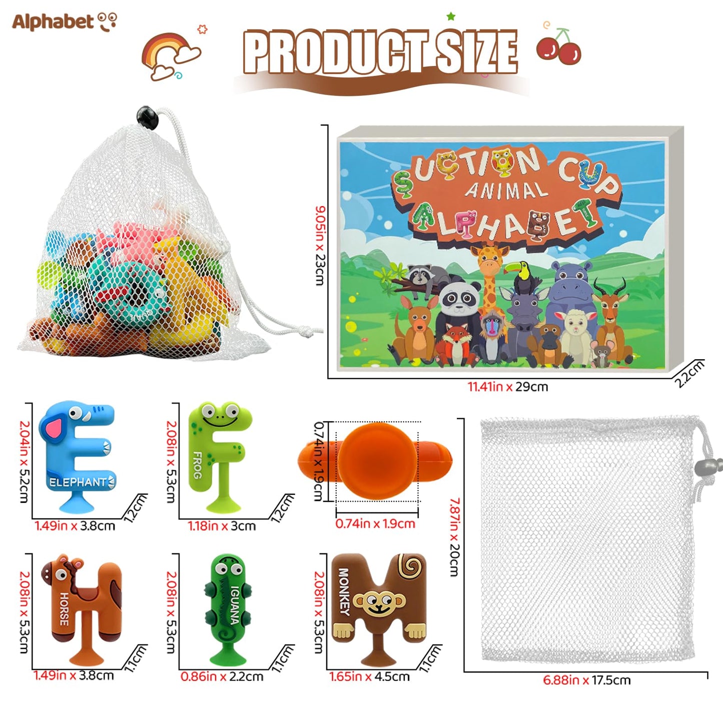 26 juguetes de baño del alfabeto para niños pequeños