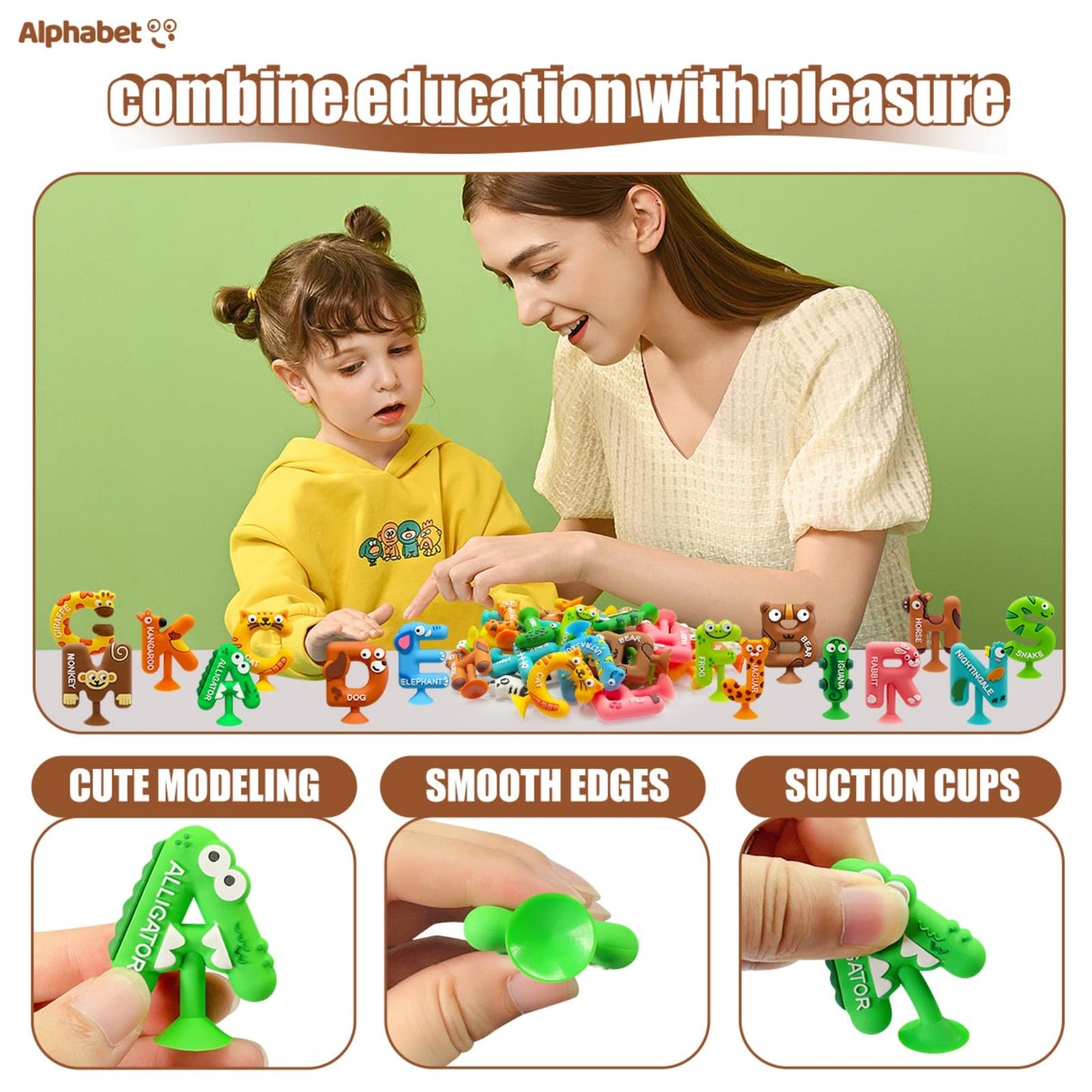 26 juguetes de baño del alfabeto para niños pequeños