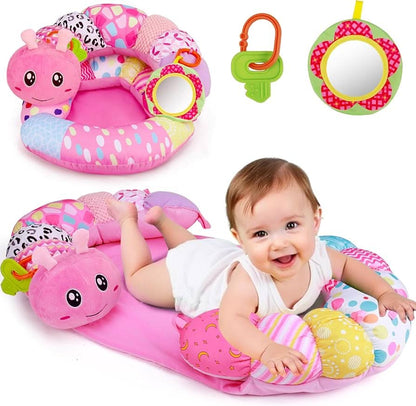 Tapete 2 en 1 para el tiempo boca abajo y almohada sentada para bebés