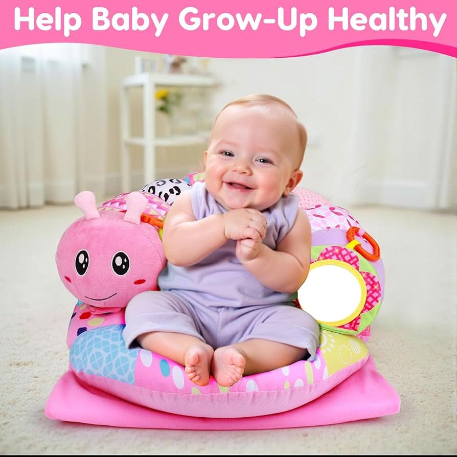 Tapete 2 en 1 para el tiempo boca abajo y almohada sentada para bebés