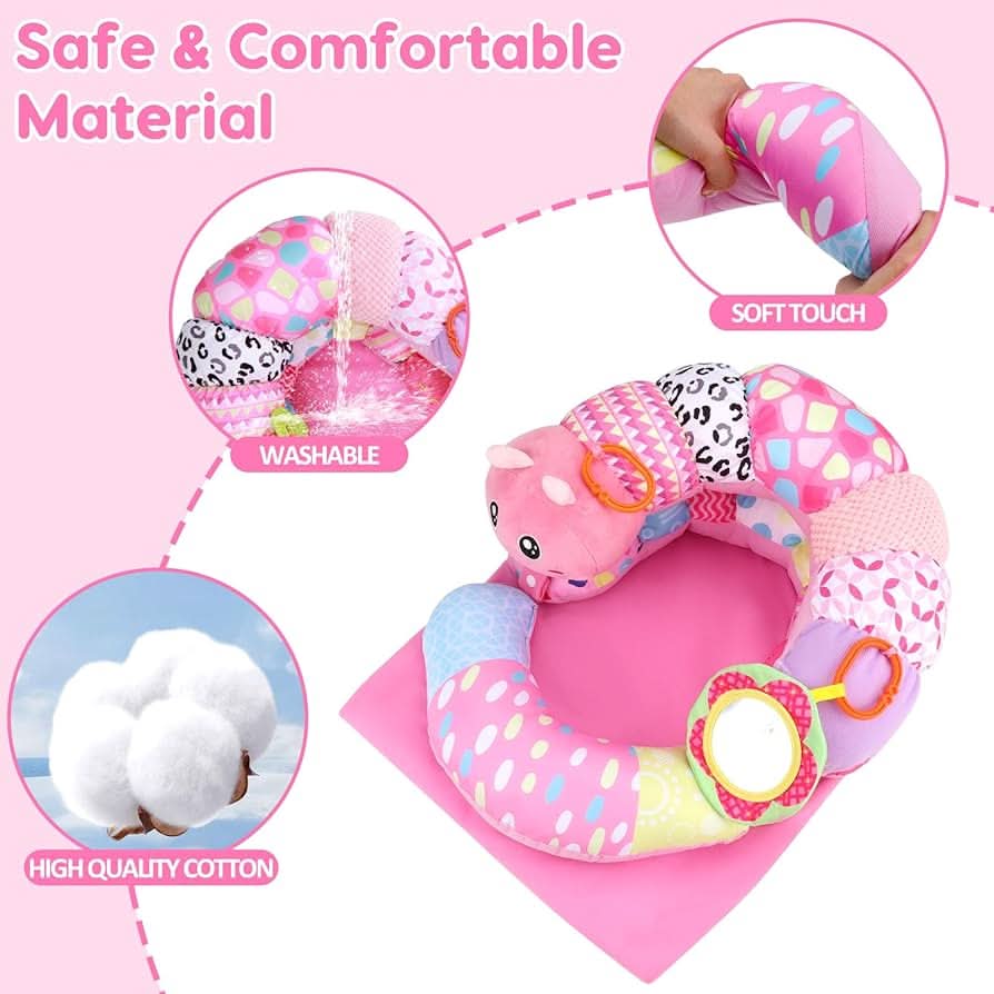 Tapete 2 en 1 para el tiempo boca abajo y almohada sentada para bebés
