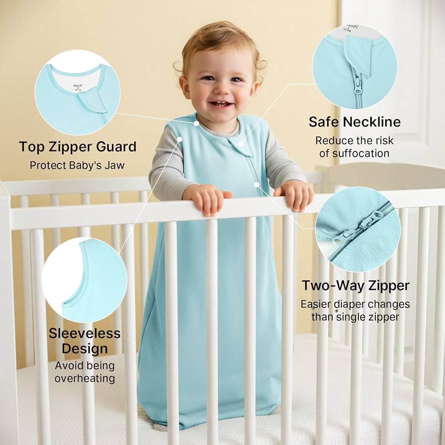Saco de dormir súper suave de rayón hecho de bambú para bebés de 18 a 24 meses, 0.5 Tog