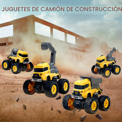 Camión de construcción de juguetes para niños, paquete de 4