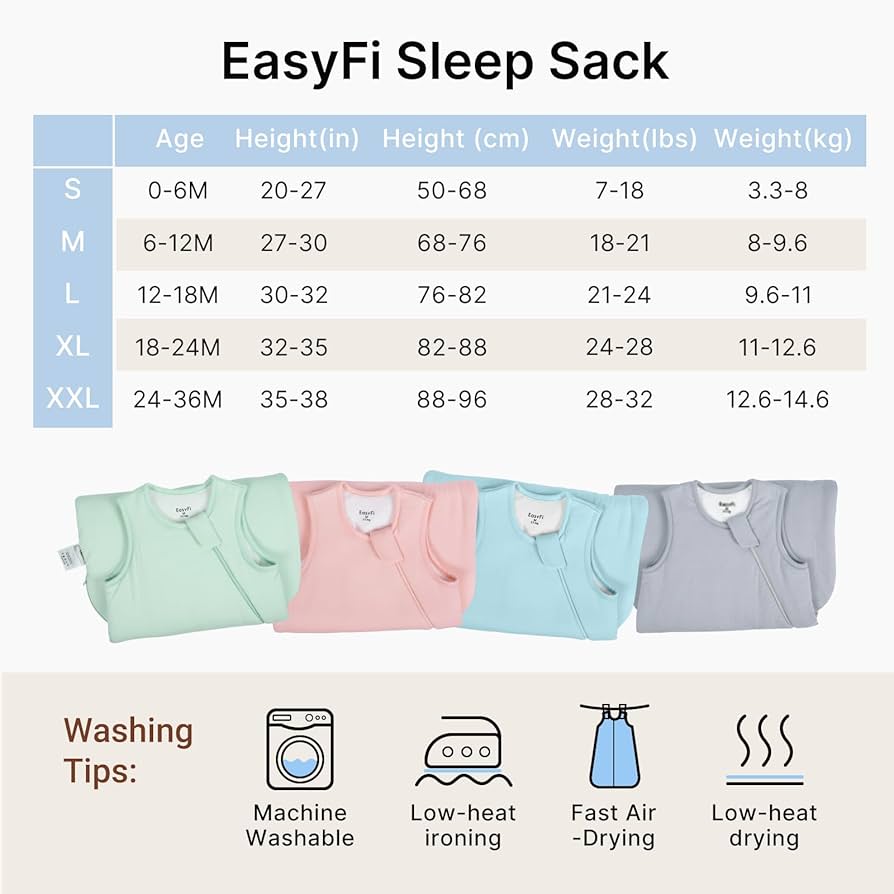 Saco de dormir súper suave de rayón hecho de bambú para bebés de 18 a 24 meses, 0.5 Tog